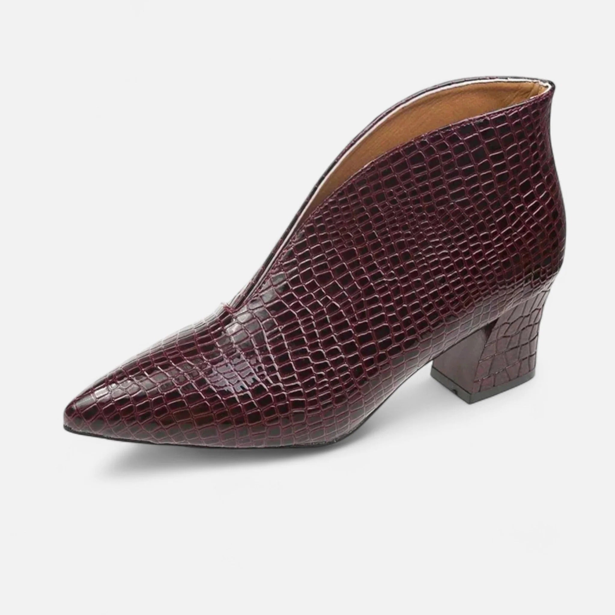 Grenval™ | Women’s Patent Leather V-Cut Ankle Boots