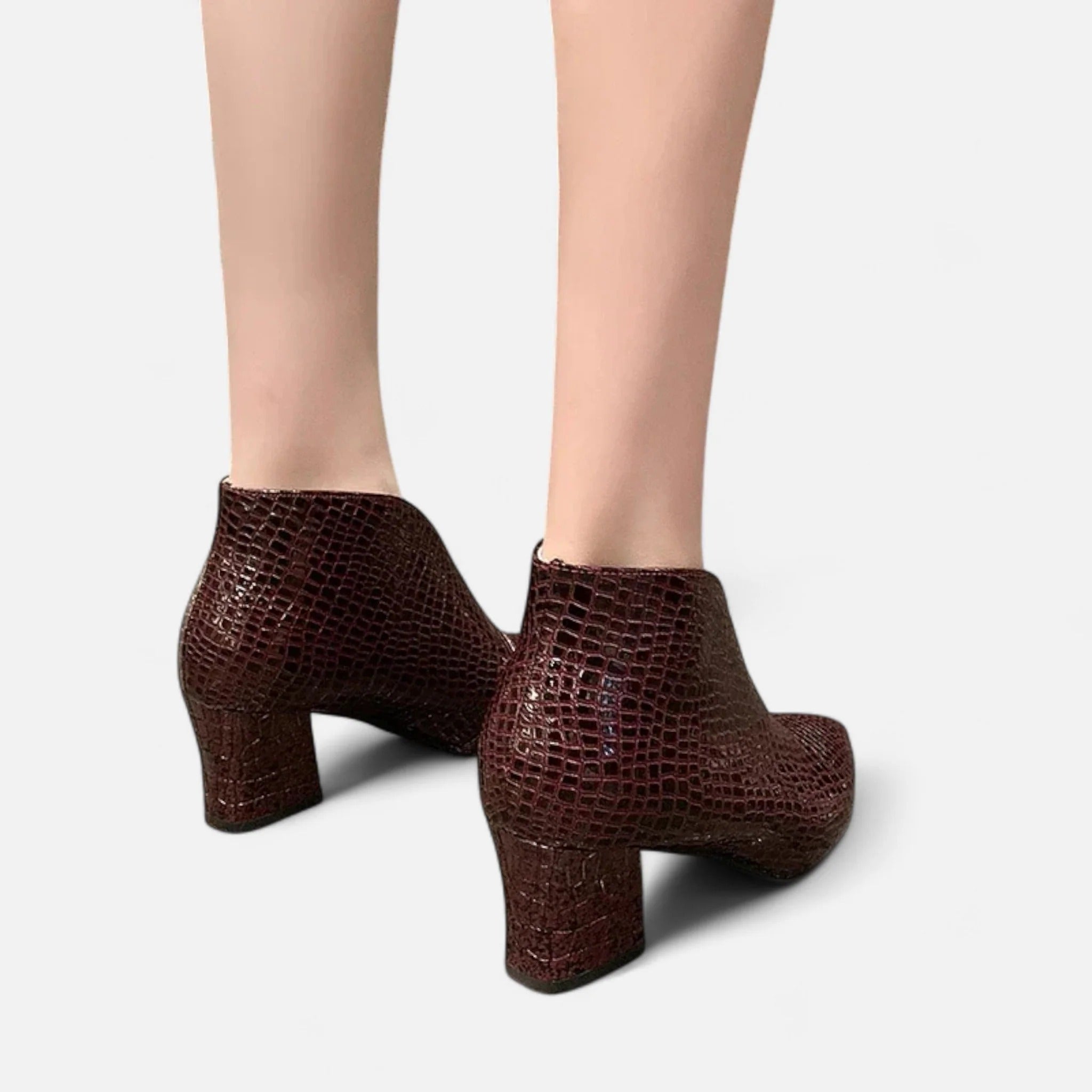 Grenval™ | Women’s Patent Leather V-Cut Ankle Boots