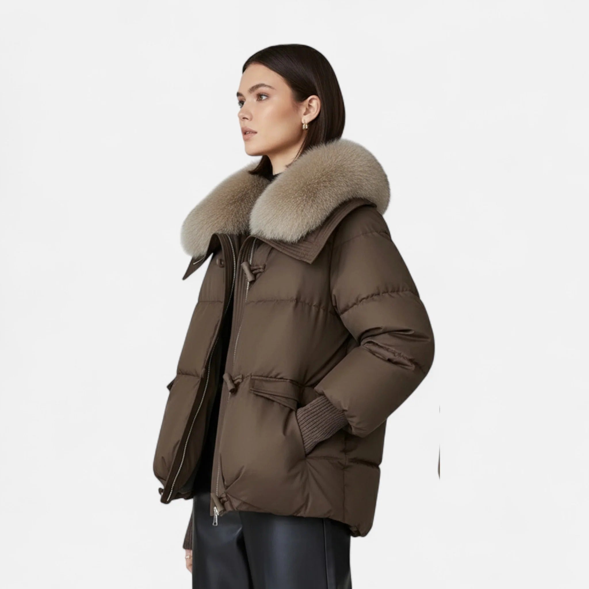 Grenval™ | Women’s Luxury Fur-Collar Winter Puffer Coat
