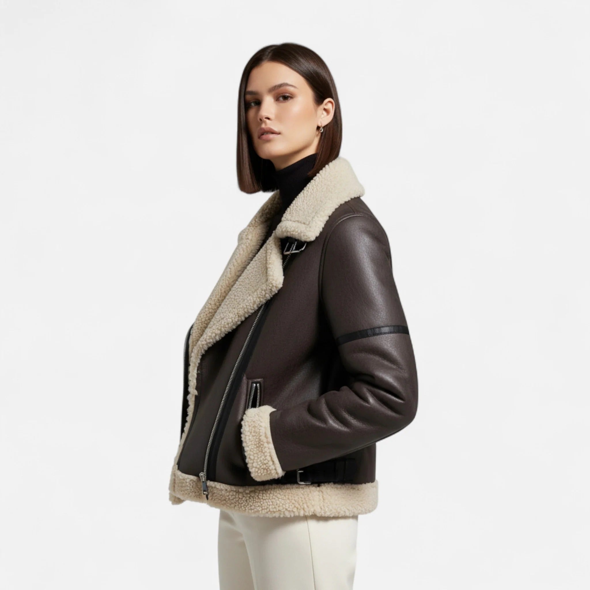 Grenval™ | Women’s Autumn Belted Leather Jacket